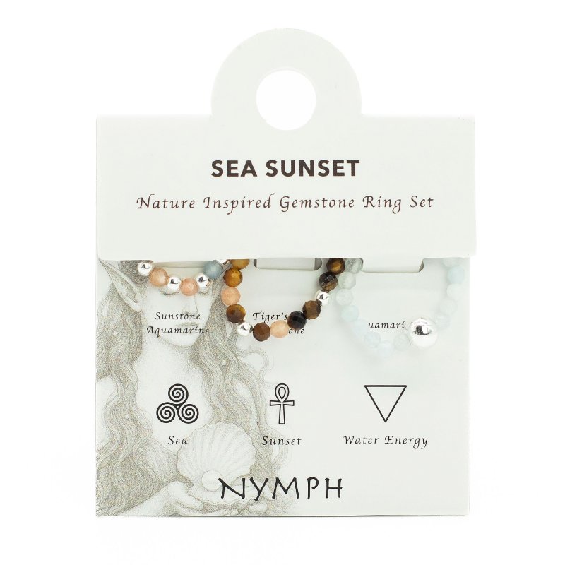 (image for) Nymph Spirit Gemstone Ring Set - Sea Sunset