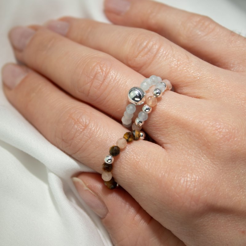 (image for) Nymph Spirit Gemstone Ring Set - Sea Sunset