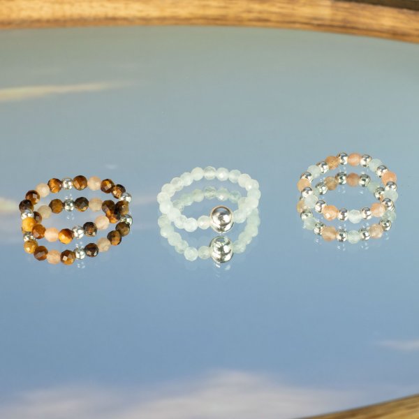 (image for) Nymph Spirit Gemstone Ring Set - Sea Sunset