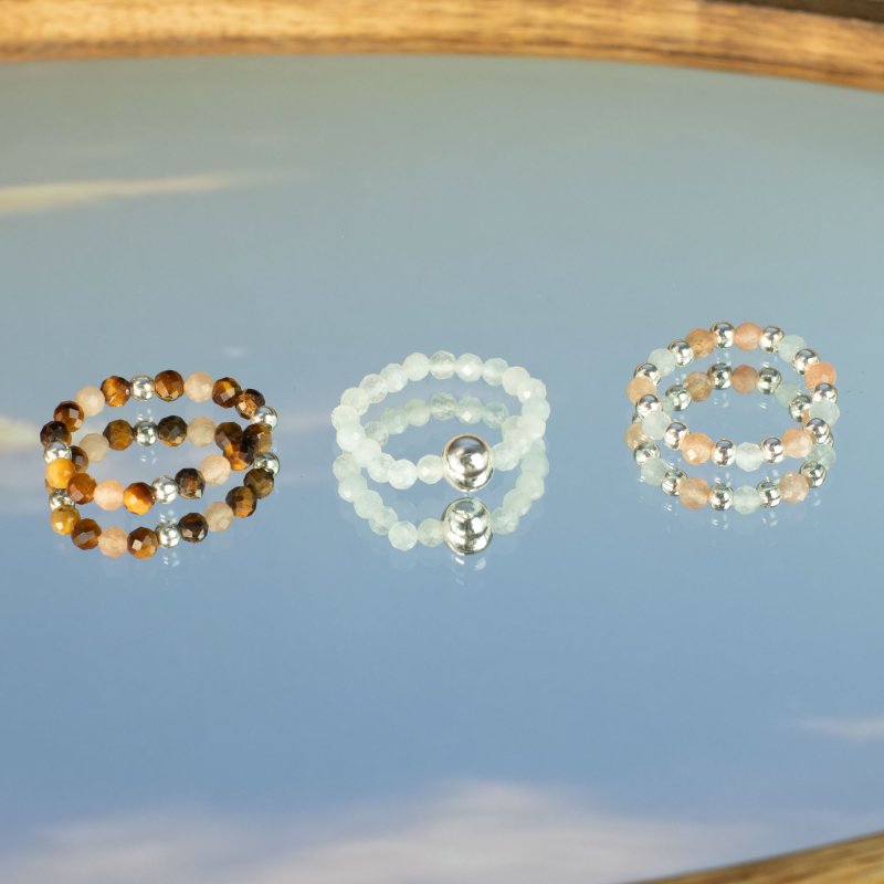 (image for) Nymph Spirit Gemstone Ring Set - Sea Sunset