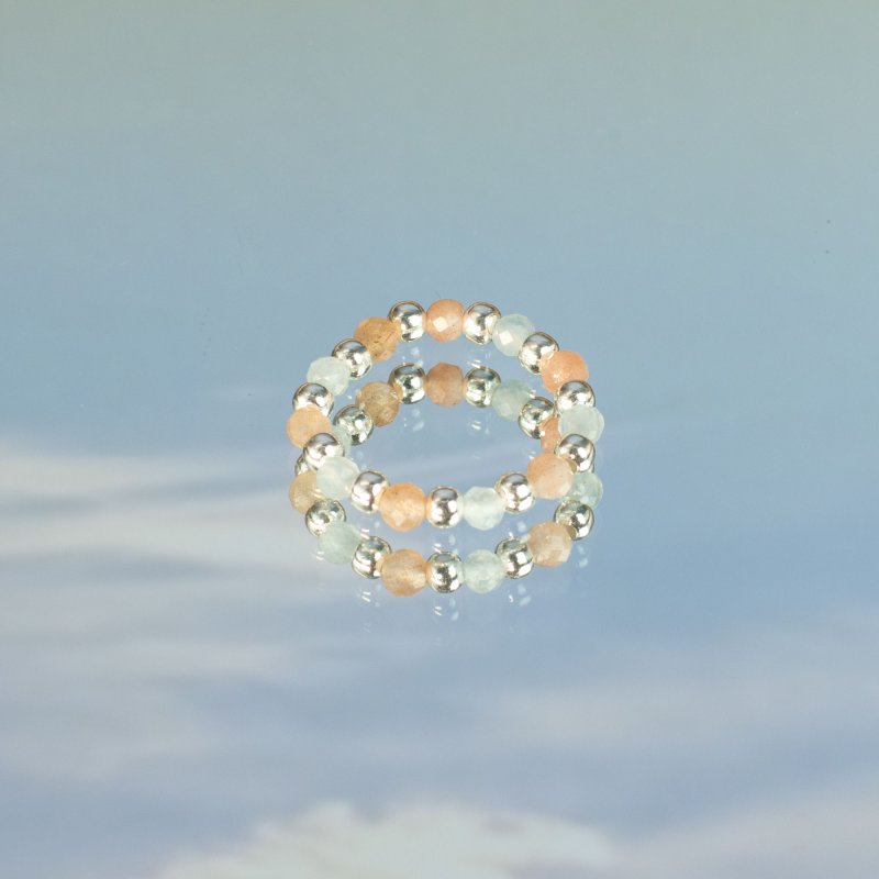 (image for) Nymph Spirit Gemstone Ring Set - Sea Sunset