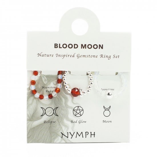 (image for) Nymph Spirit Gemstone Ring Set - Blood Moon