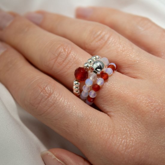 (image for) Nymph Spirit Gemstone Ring Set - Blood Moon