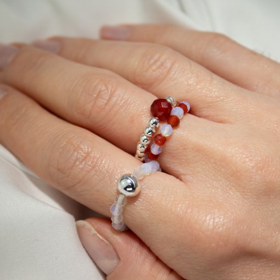 (image for) Nymph Spirit Gemstone Ring Set - Blood Moon