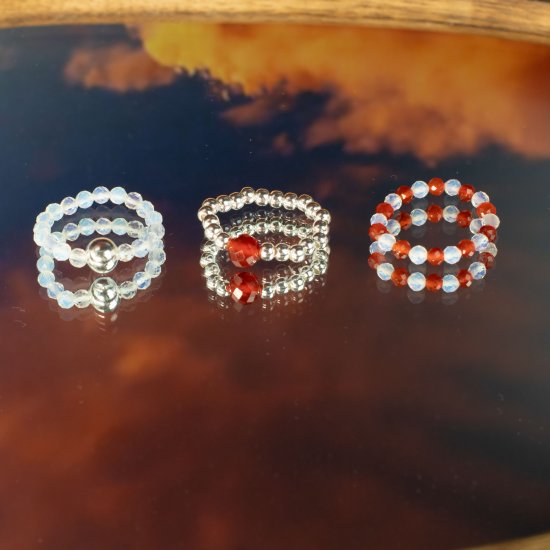 (image for) Nymph Spirit Gemstone Ring Set - Blood Moon
