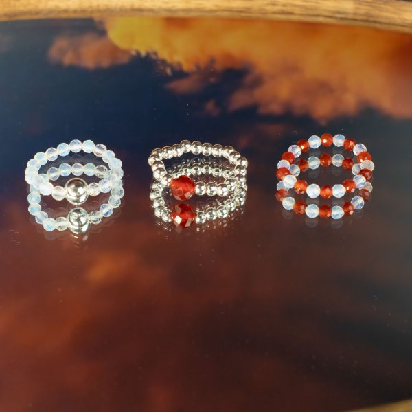 (image for) Nymph Spirit Gemstone Ring Set - Blood Moon