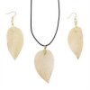 (image for) Necklace & Earring Set - Bravery Leaf - Gold