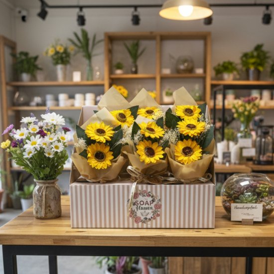 (image for) Soap Flower - Two Sunflower Bouquet