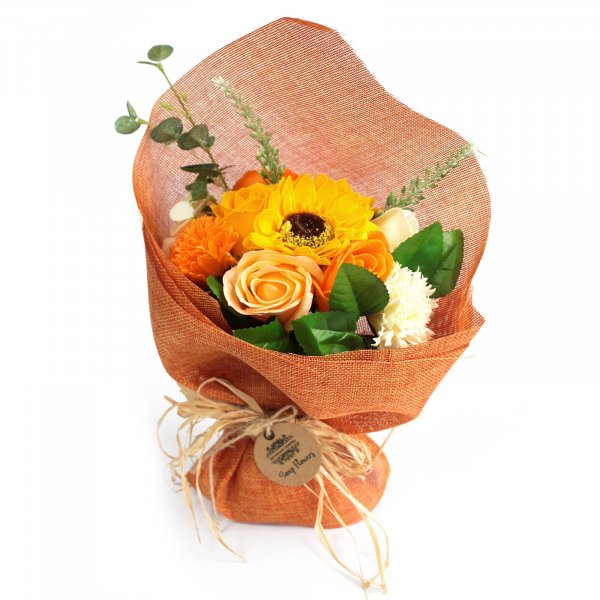(image for) Standing Soap Flower Bouquet - Orange