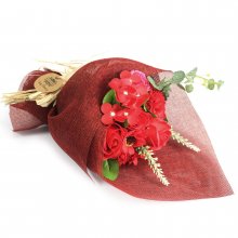 (image for) Standing Soap Flower Bouquet - Red