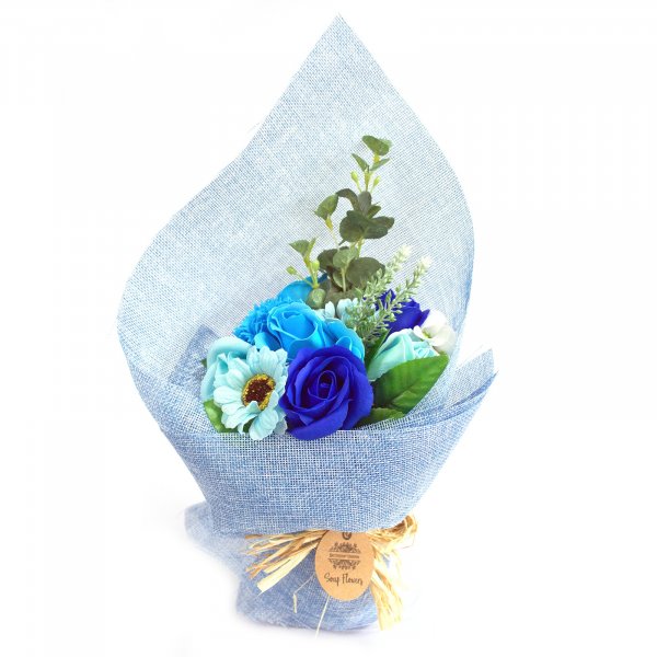 (image for) Standing Soap Flower Bouquet - Blue