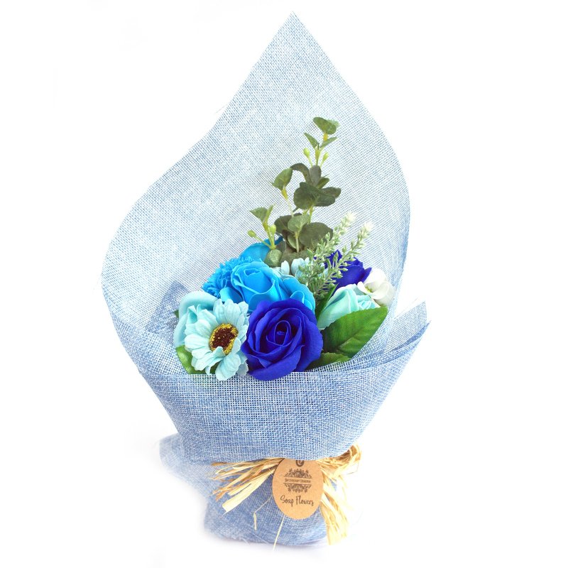 (image for) Standing Soap Flower Bouquet - Blue