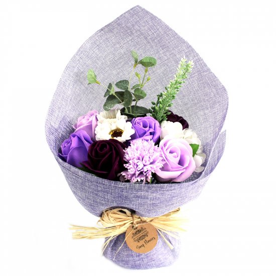 (image for) Standing Soap Flower Bouquet - Purple
