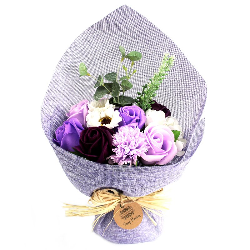 (image for) Standing Soap Flower Bouquet - Purple