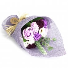 (image for) Standing Soap Flower Bouquet - Purple