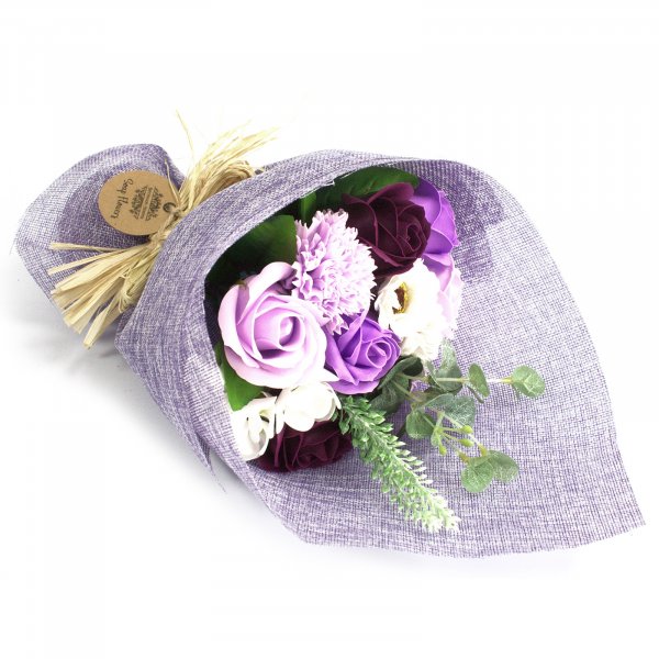 (image for) Standing Soap Flower Bouquet - Purple
