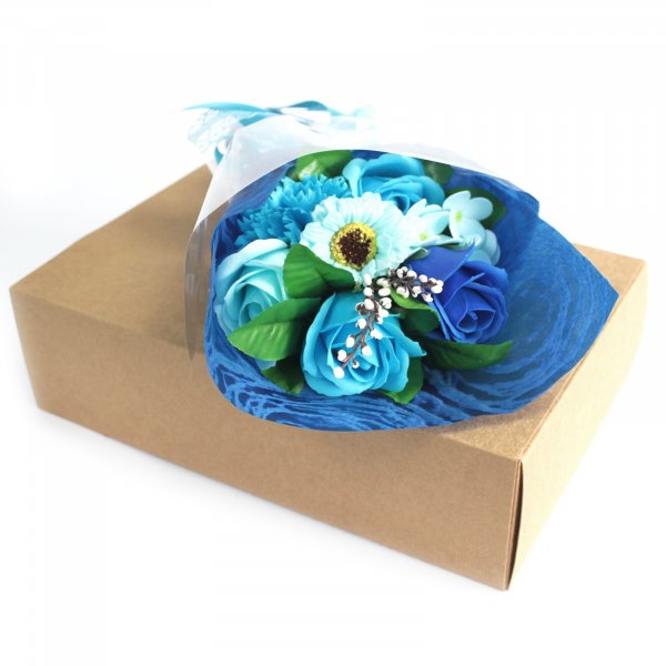 (image for) Boxed Hand Soap Flower Bouquet - Blue