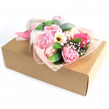 (image for) Boxed Hand Soap Flower Bouquet - Pink