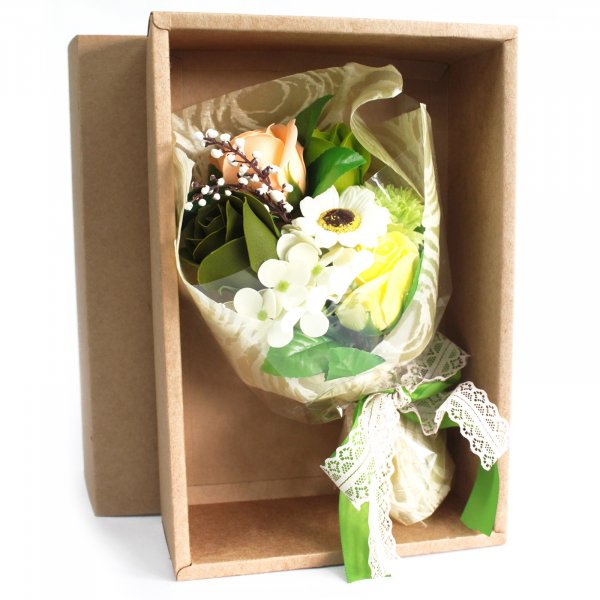 (image for) Boxed Hand Soap Flower Bouquet - Greens