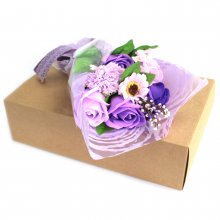 (image for) Boxed Hand Soap Flower Bouquet - Purple