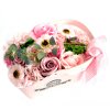 (image for) Basket Soap Flower Bouquet - Pink