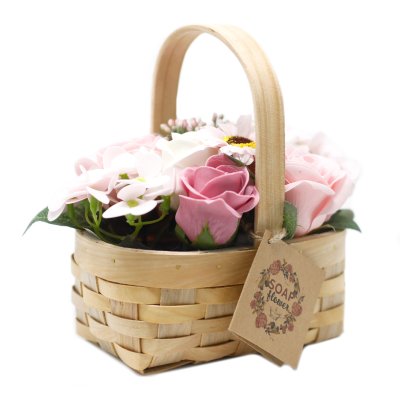 (image for) Medium Pink Bouquet in Wicker Basket