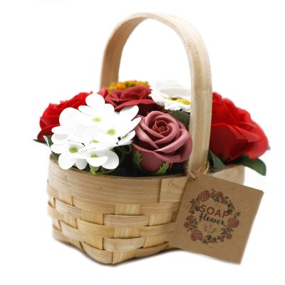 (image for) Medium Red Bouquet in Wicker Basket