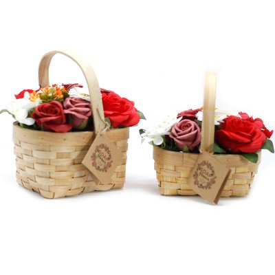 (image for) Large Red Bouquet in Wicker Basket