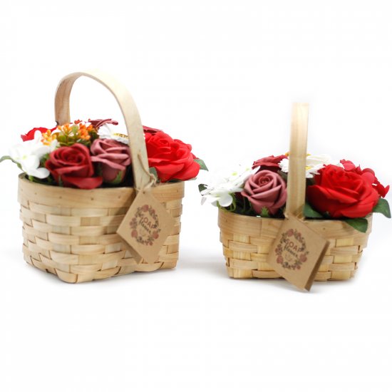 (image for) Large Red Bouquet in Wicker Basket
