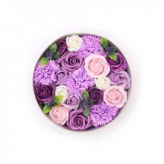 (image for) Round Box - Lavender Rose & Carnation