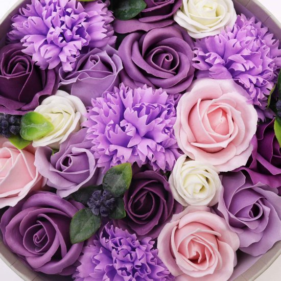 (image for) Round Box - Lavender Rose & Carnation