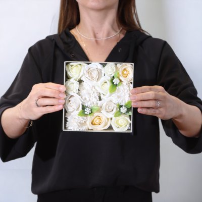 (image for) Square Box - Wedding Blessings - White & Ivory