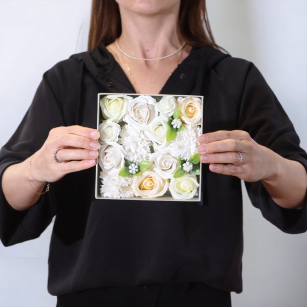 (image for) Square Box - Wedding Blessings - White & Ivory