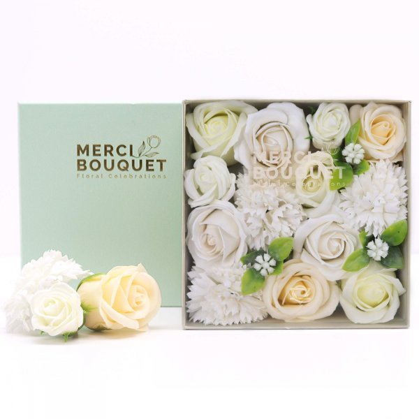 (image for) Square Box - Wedding Blessings - White & Ivory