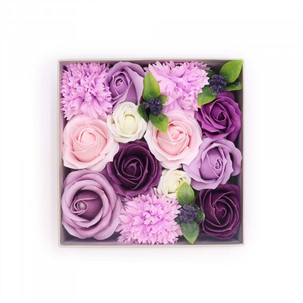 (image for) Square Box - Lavender Rose & Carnation