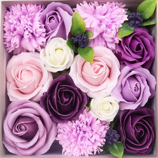 (image for) Square Box - Lavender Rose & Carnation