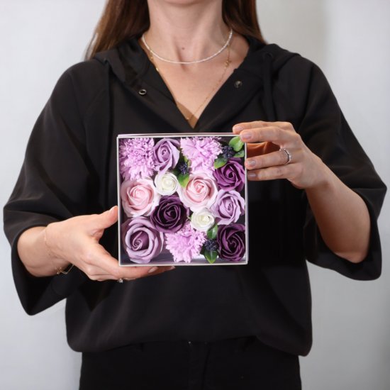 (image for) Square Box - Lavender Rose & Carnation