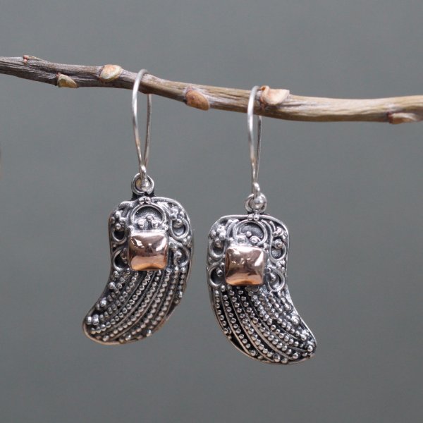 (image for) Silver & Gold Earring - Angel Wings