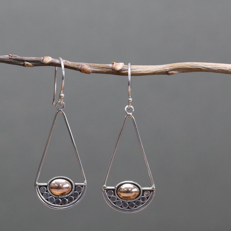 (image for) Silver & Gold Earring - Luna Balance