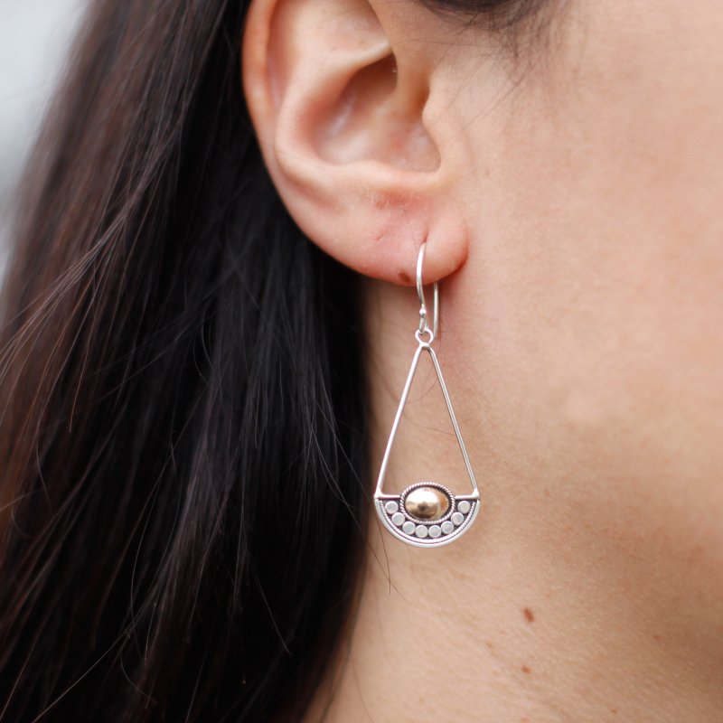 (image for) Silver & Gold Earring - Luna Balance