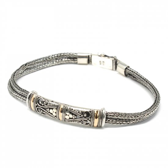 (image for) Silver & Gold Bracelet - Unisex Twin Chain