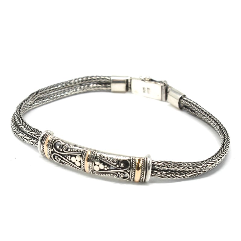 (image for) Silver & Gold Bracelet - Unisex Twin Chain