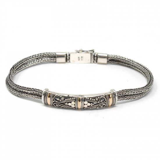(image for) Silver & Gold Bracelet - Unisex Twin Chain