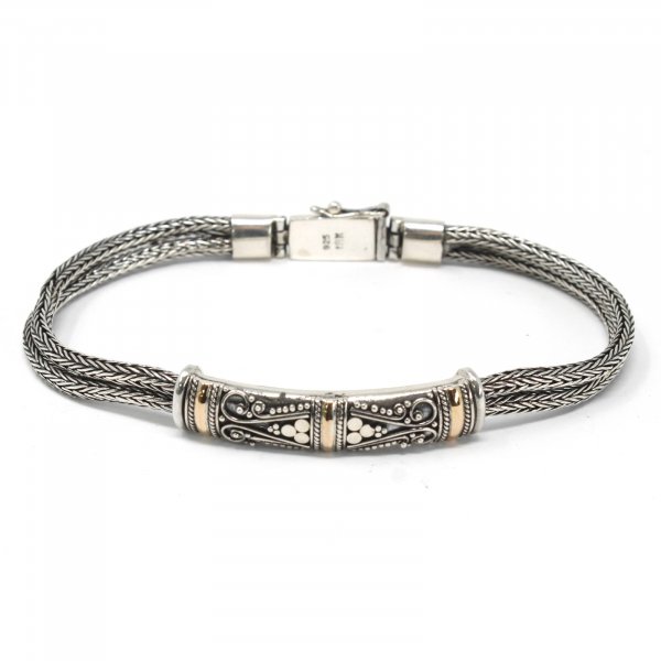 (image for) Silver & Gold Bracelet - Unisex Twin Chain