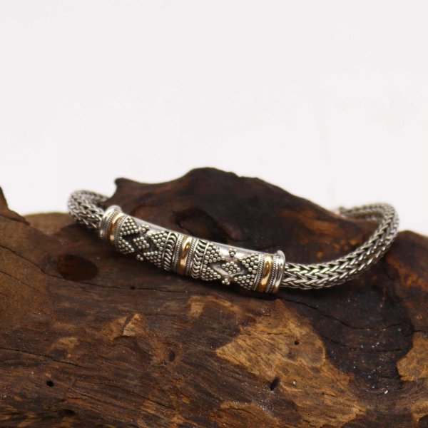(image for) Silver & Gold Bracelet - Unisex Single Chain