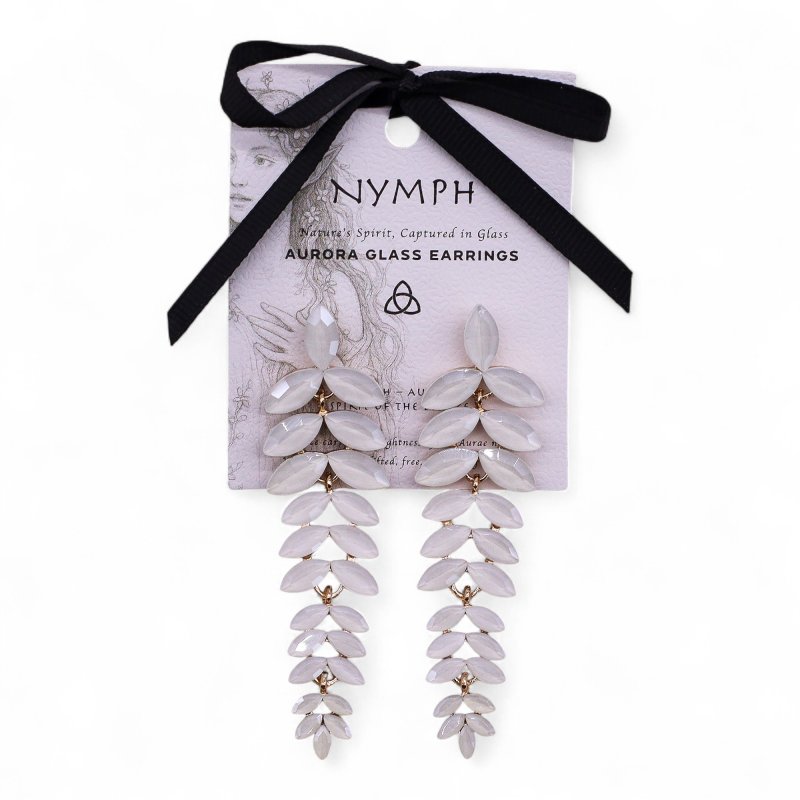 (image for) Pearl - Vintage Glass - Long Drop - Earrings