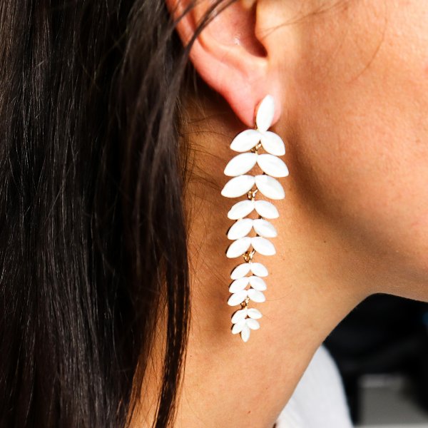 (image for) Pearl - Vintage Glass - Long Drop - Earrings