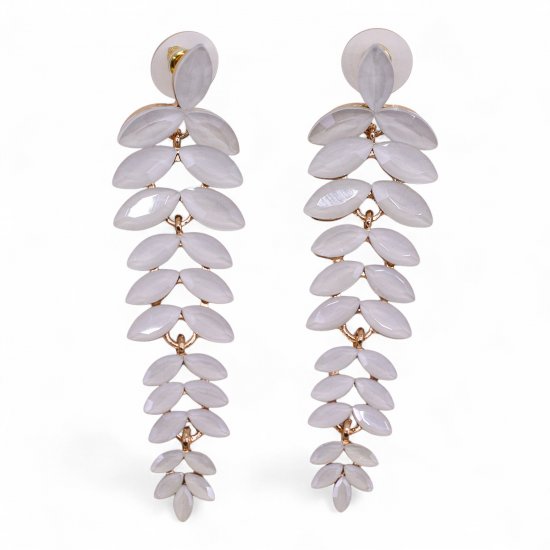 (image for) Pearl - Vintage Glass - Long Drop - Earrings