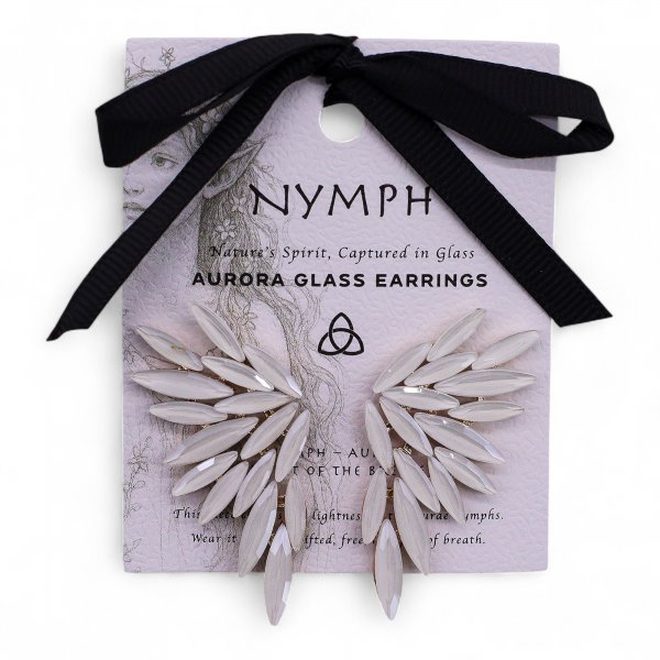 (image for) Pearl - Vintage Glass - Angel Wings - Earrings
