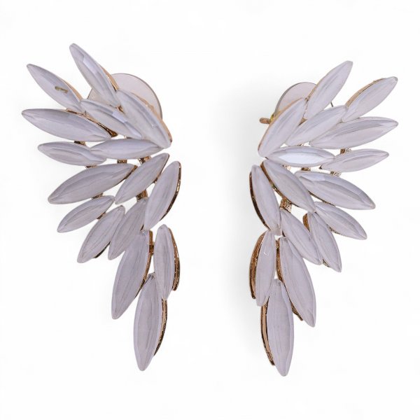(image for) Pearl - Vintage Glass - Angel Wings - Earrings